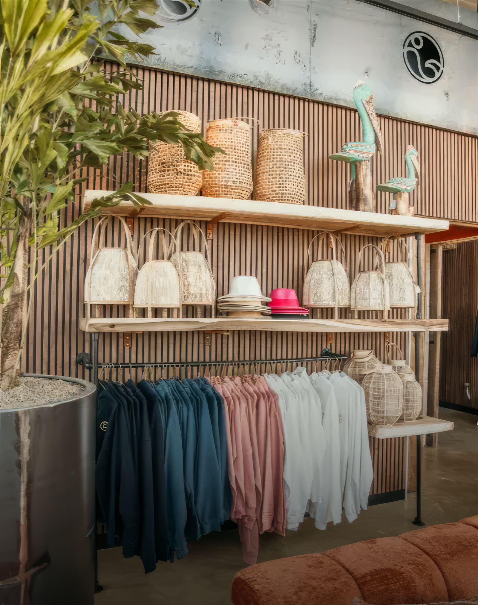 Interieur mit Holzmöbeln